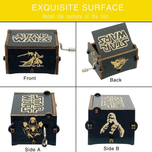Stocking Stuffer or Gift - Star Wars Wooden Music Box May The Force Be With YOU! - Picture 6 of 6